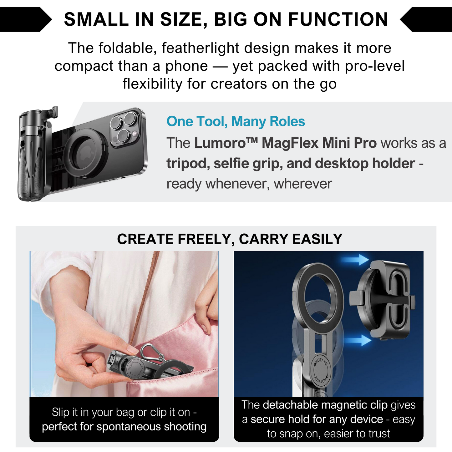 Lumoro™ MagFlex Mini Pro - For All Smartphones